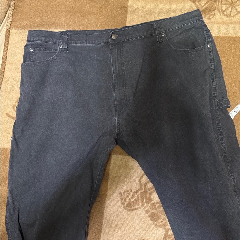 Men’s Big and tall Dickies Black Denim Jeans Faded Finish Stitching size 44 -32